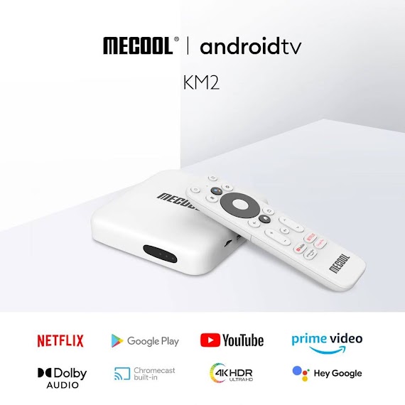 Android Box Mecool Km2, Cpu S905X2 - B, Ddr4 2Gb, Emmc 8Gb, Android Tv 10 Chính Chủ Google, Remote Voice