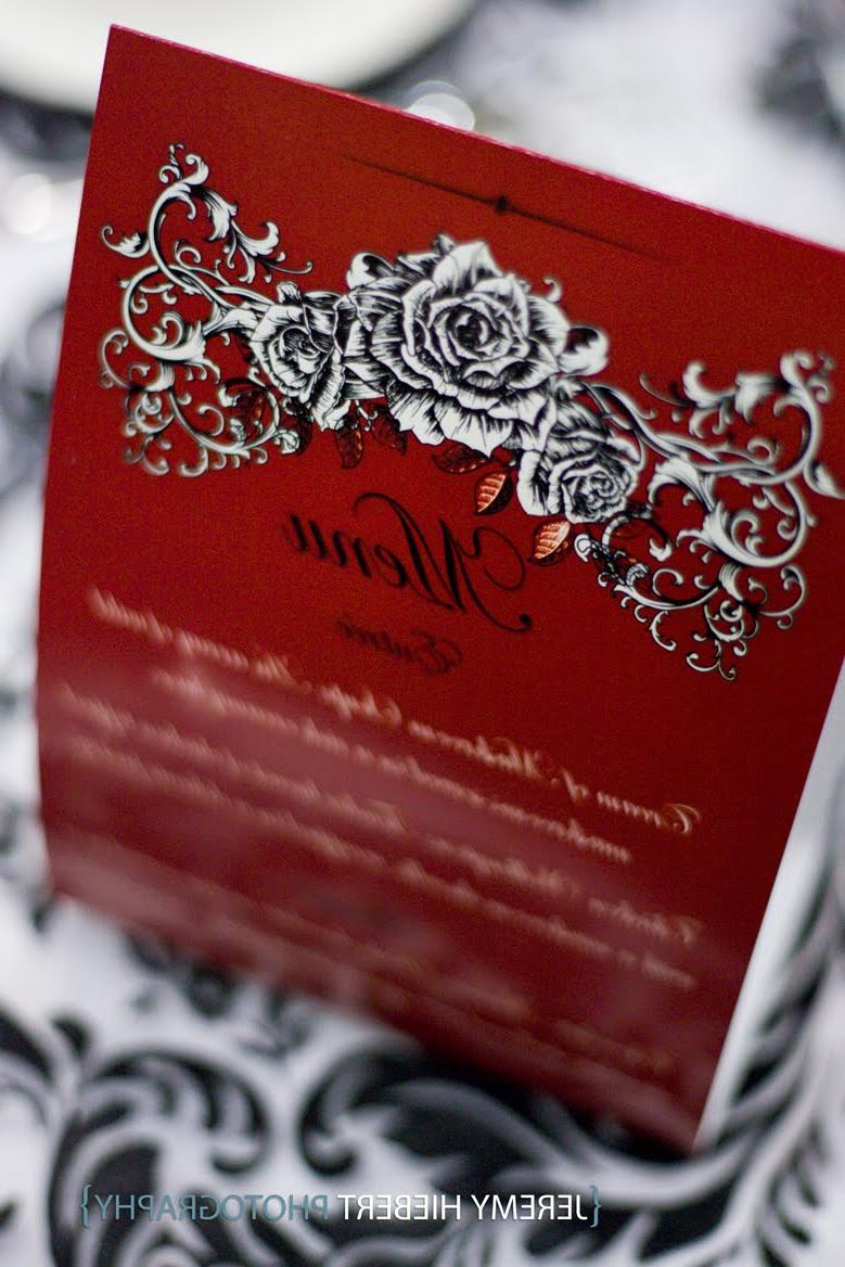 wedding table menu cards