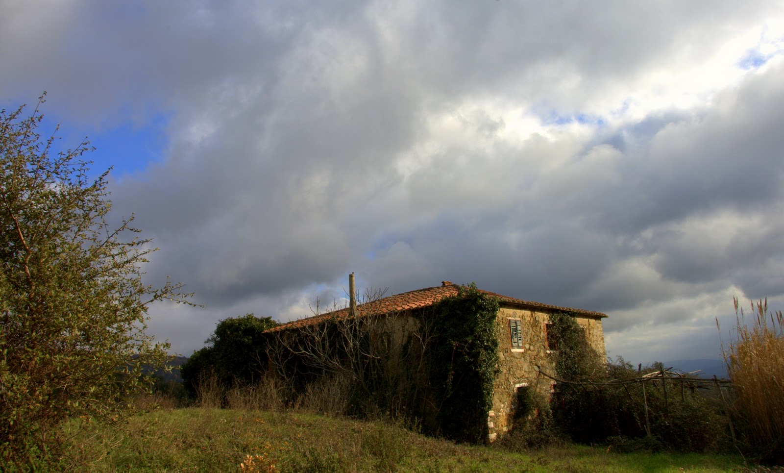 blocks of rustic architecture.