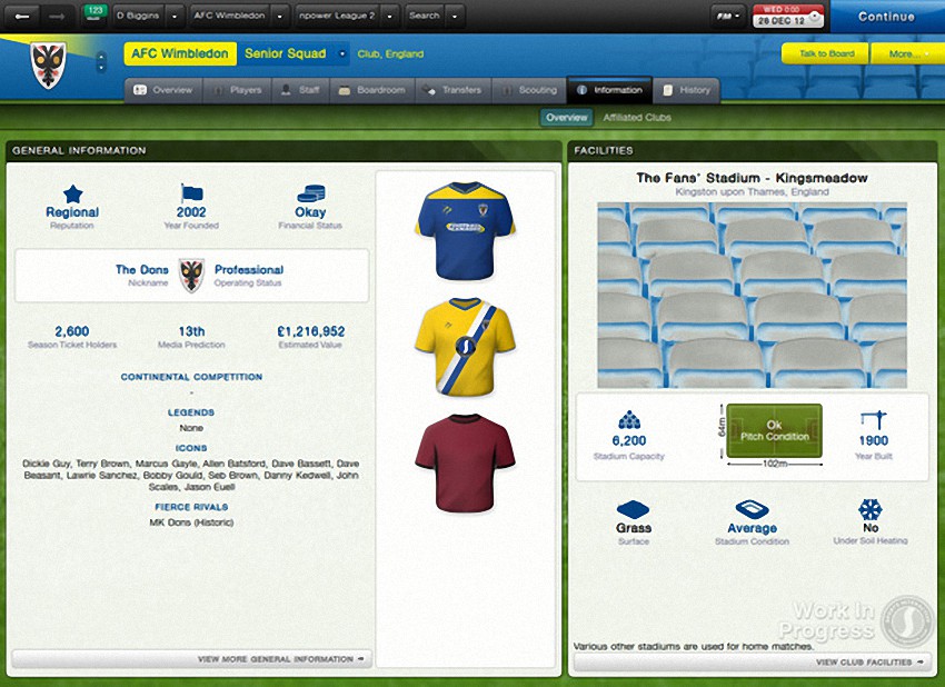 Hình ảnh trong game Football Manager 2013 (screenshot)