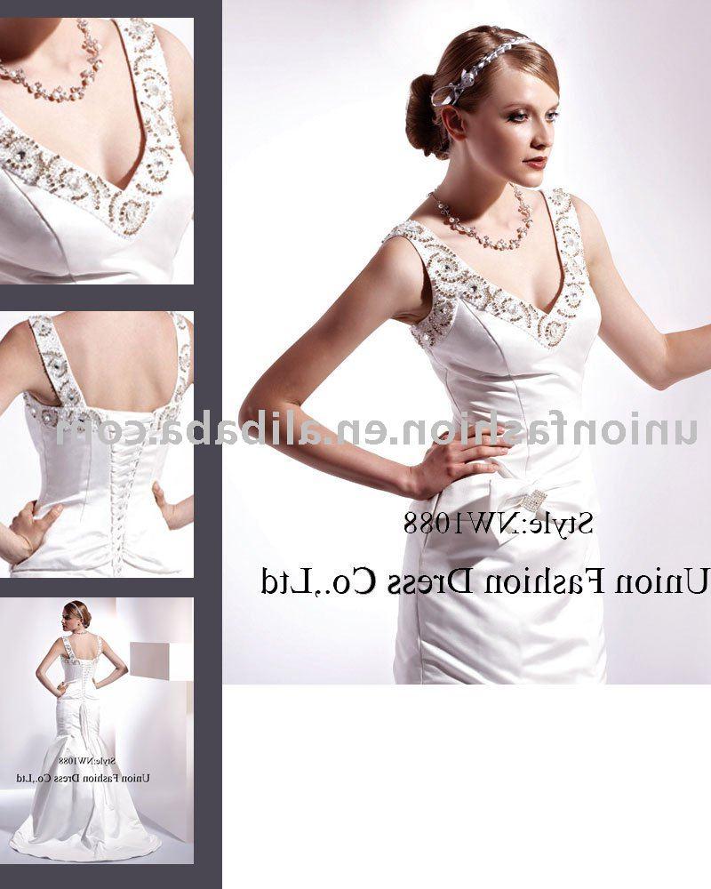 classy satin noble Wedding Dress NW1088