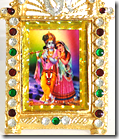 [Framed Radha-Krishna pic]