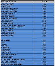 K. C. Das menu 2