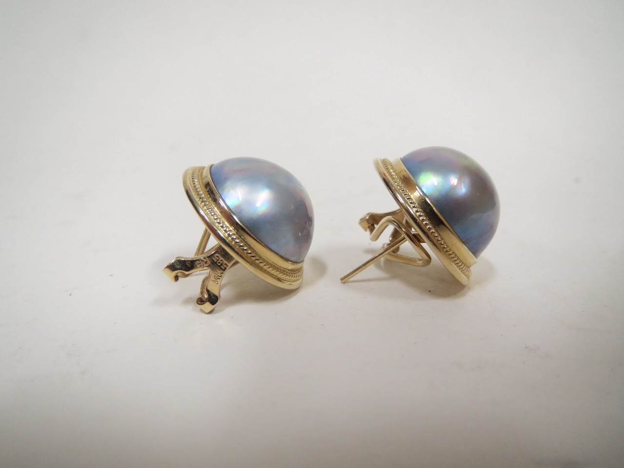 14k and Faux Pearl Earrings