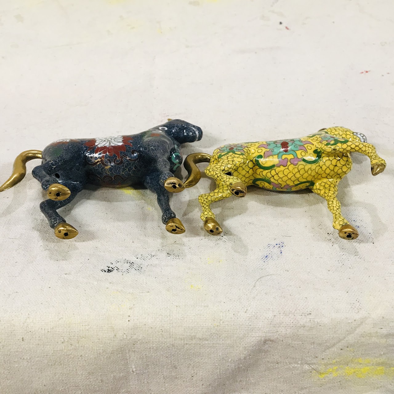 Cloisonne Small Horse Pair #1