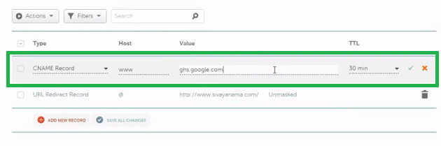 enter-blogger-cname-record-at-namecheap