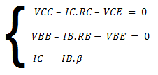 Ecuaciones calculo de punto Q transistor bipolar