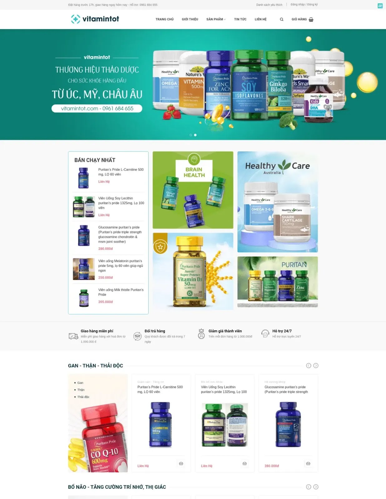 Thiết kế website bán vitamin, thực phẩm chức năng (VSM616) Thiết kế website bán vitamin, thực phẩm chức năng (VSM616)