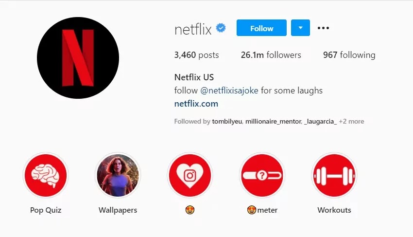 Instagram profile