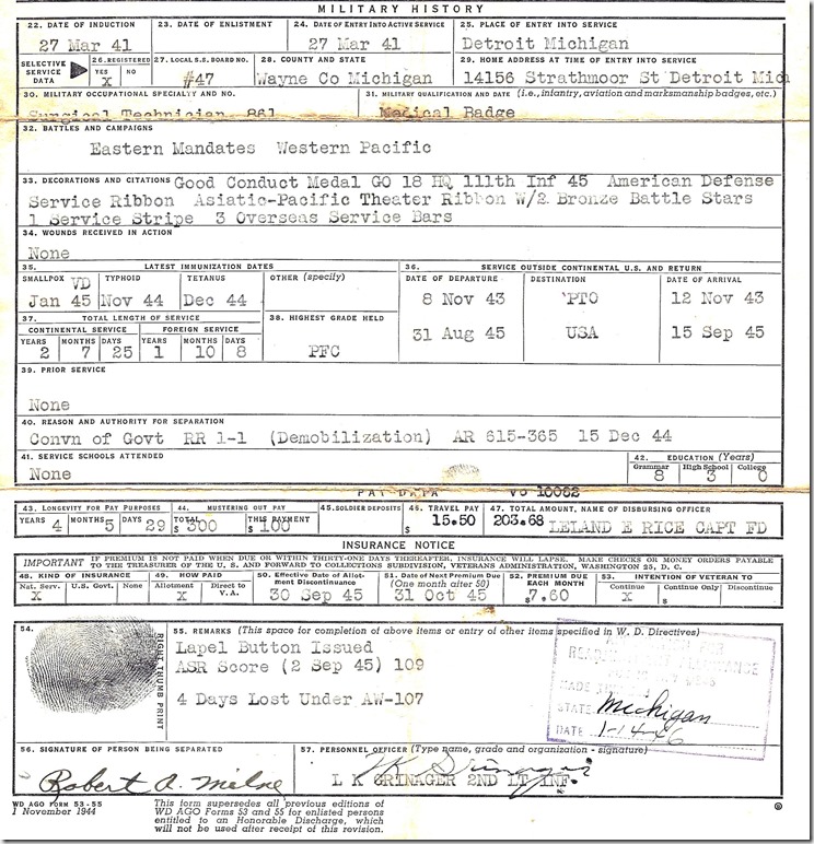 MILNE_Robert A_Enlisted Record & Report of Separation_29 Sep 1945_cropped & enh