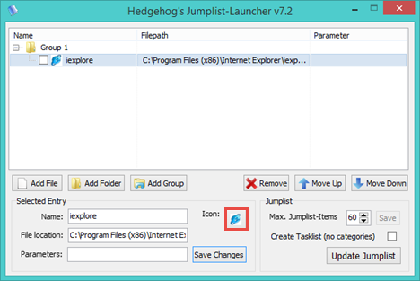 Jumplist Launcher, กำหนดเอง, จัมพ์ลิสต์, ทาคบาร์, Windows