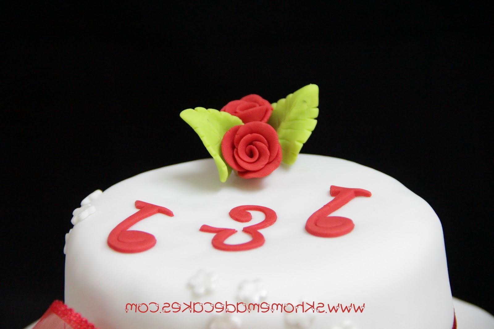 Red & White Wedding Cake