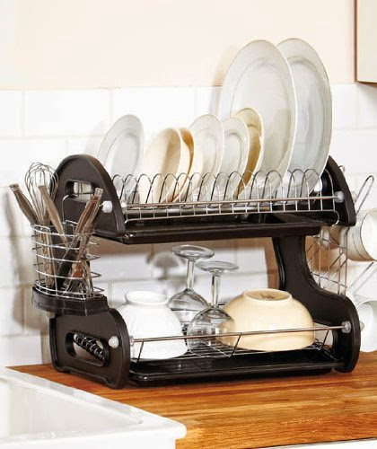  2-Tier Deluxe Dish Drainers - Black