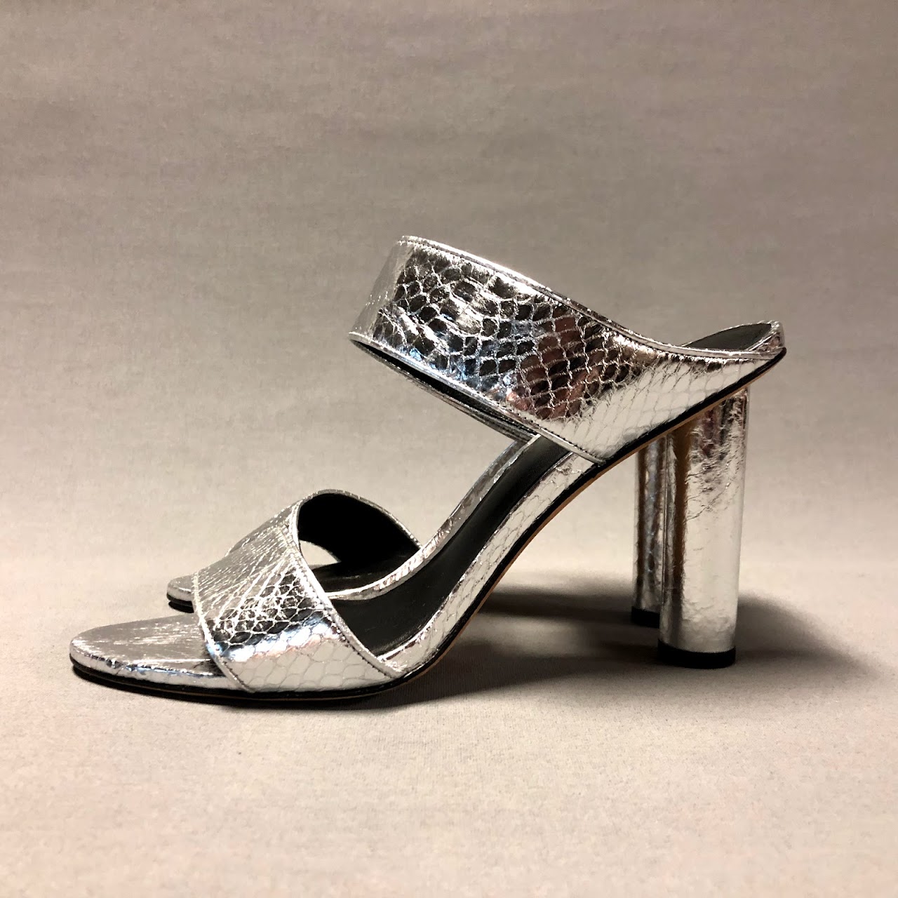 Diane von Furstenberg Metallic Snakeskin Sandals