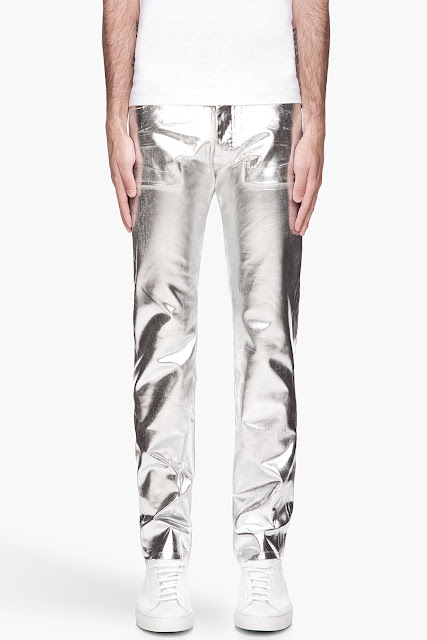 male pattern boldness: Revisiting Metallics: Silver Denim Jeans!