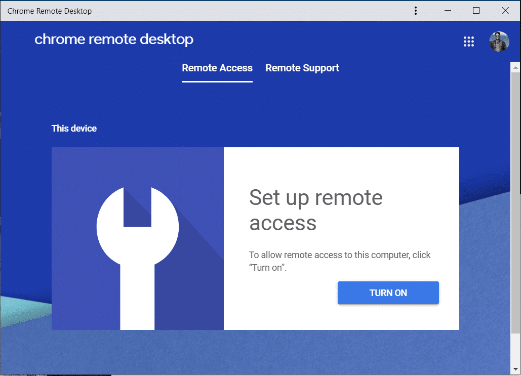 Chrome을 연 다음 remotedesktop.google.com 액세스로 이동합니다.