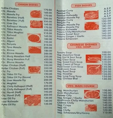 Hotel Satish Restaurant & Bar menu 