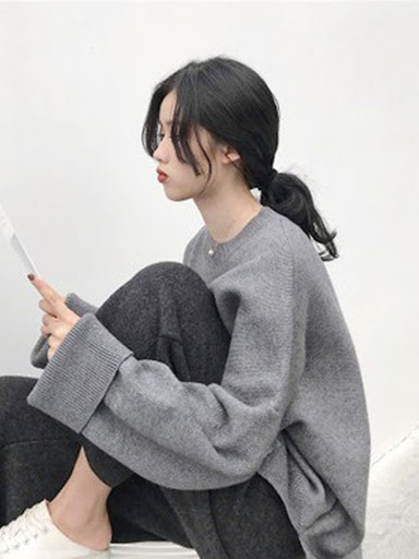 Title 4, Lazy Style Loose Sweater Wide Leg Pants Suit Women
