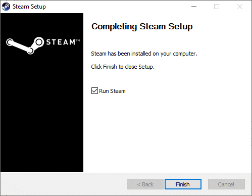 Wacht tot de installatie is voltooid en klik op Voltooien.  Fix Steam vastgelopen bij voorbereiding om te starten in Windows 10