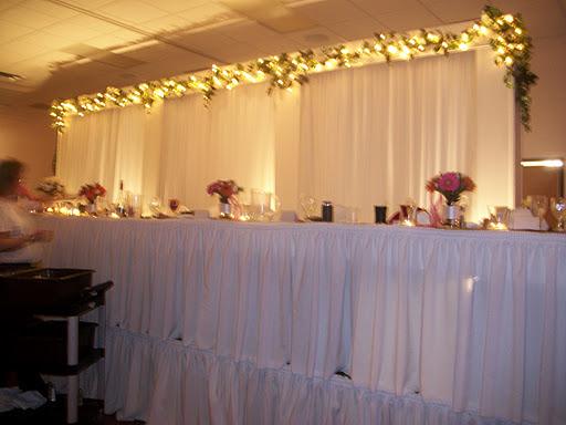 The raised head table,