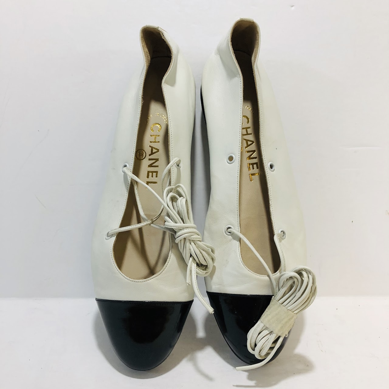 Chanel Black and White Ballet Flats