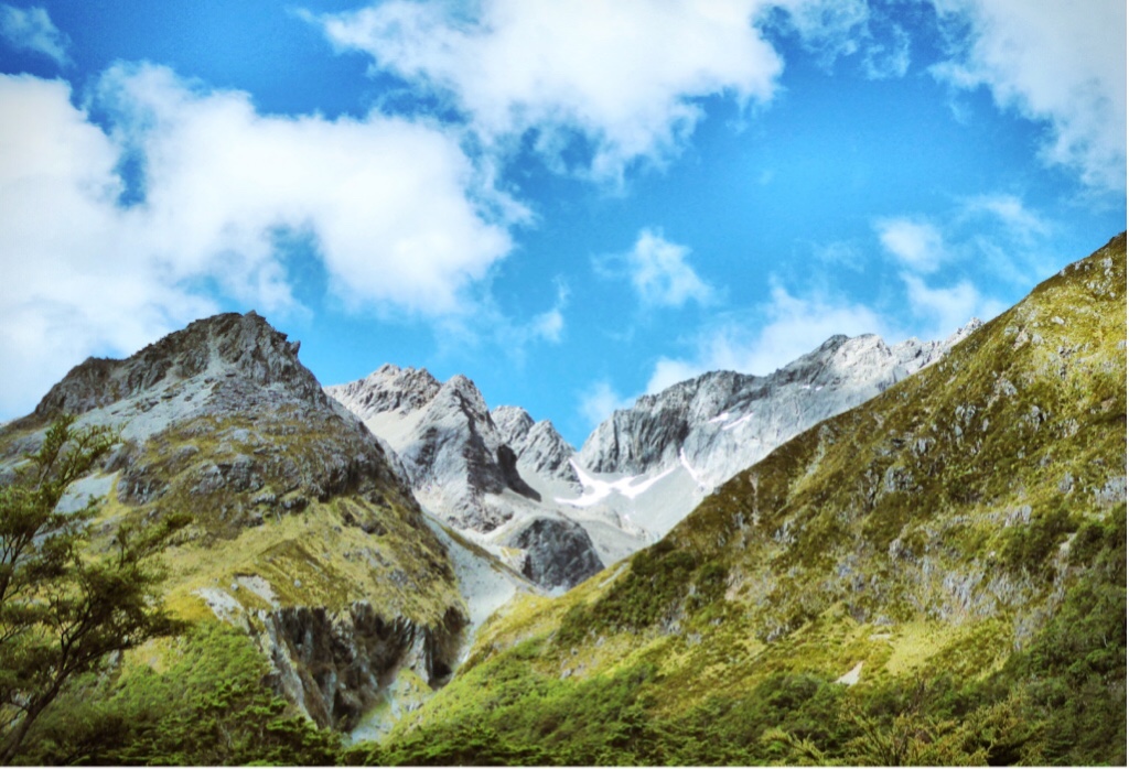 Scenic mountains up at Lake Constance