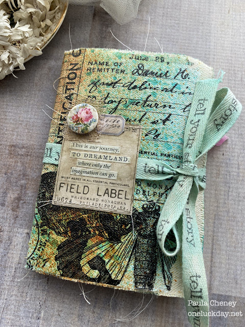 One Lucky Day: Salvaged Patina Fabric Journal