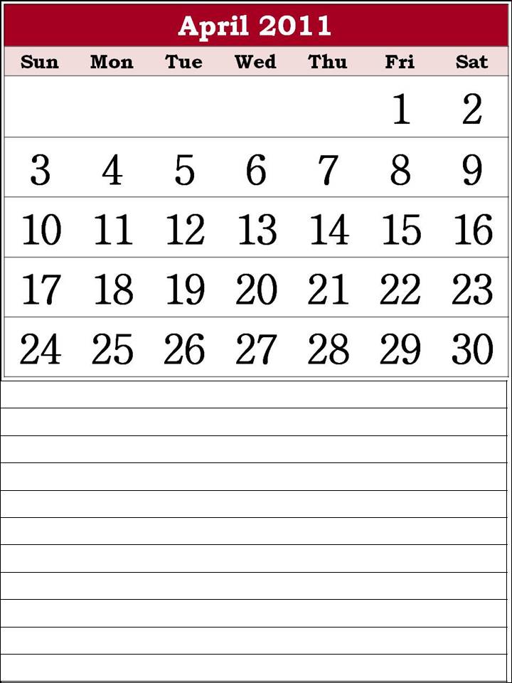 free april 2011 calendar template. free april 2011 calendar