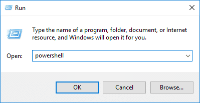 从运行窗口打开提升的 Windows PowerShell