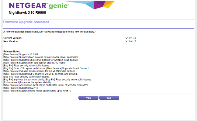 Netgear Nighthawk X10: ตัวช่วยอัปเกรดเฟิร์มแวร์