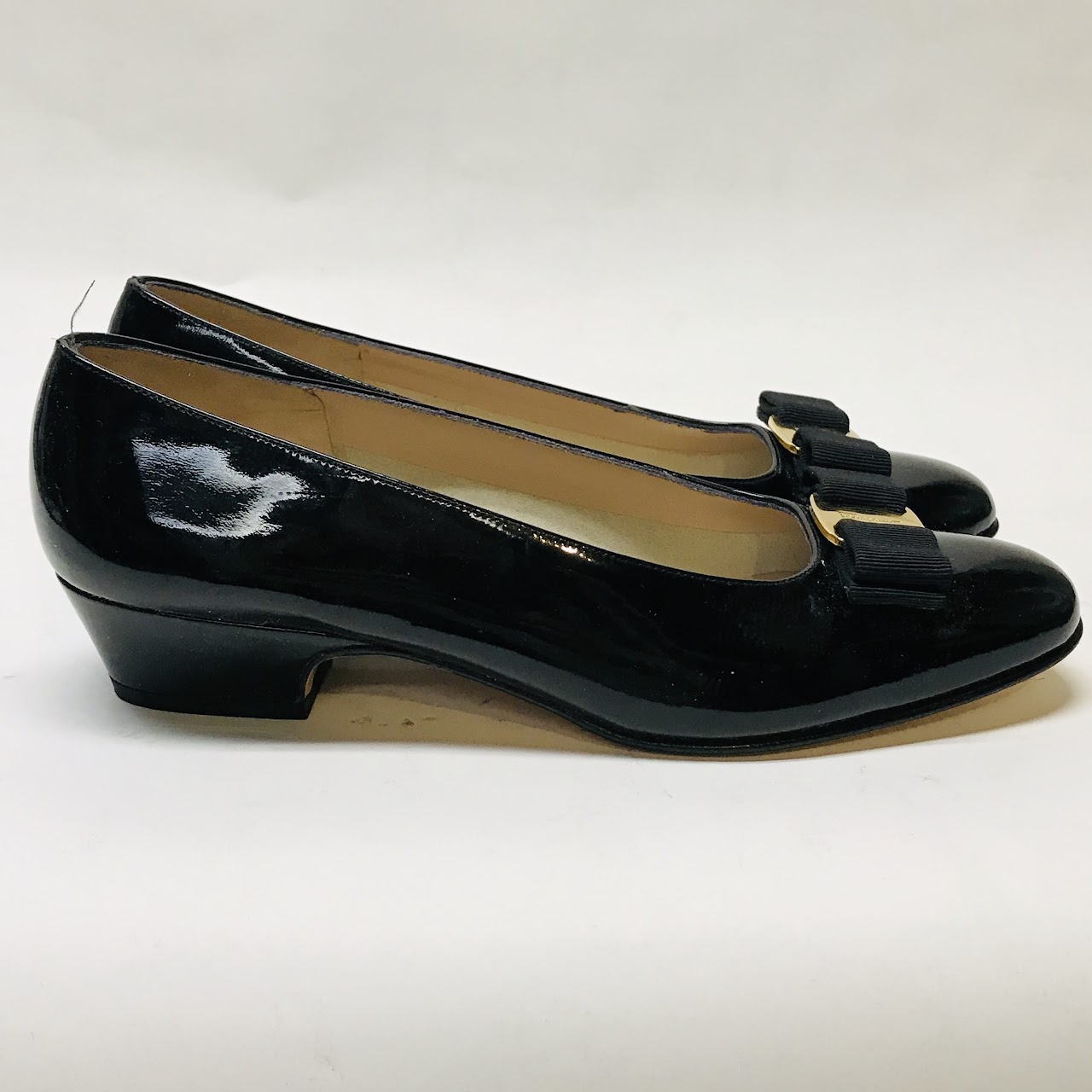 Salvatore Ferragamo Classic Patent Leather Low Pumps