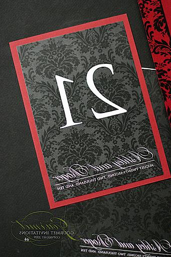 Black damask table numbers