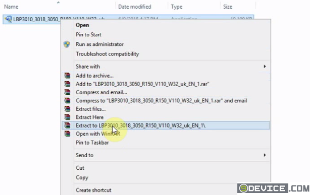 Extract to Canon i-SENSYS MF8230Cn driver folder