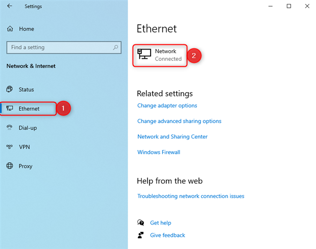 Toegang tot de eigenschappen van uw Ethernet-verbinding