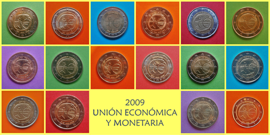 2 Euros 2009 Unidad Económica Monetaria