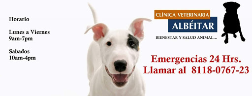 Clínica Veterinaria Albéitar, 66635, Inspiración 541, Paseo de Las Palmas ÌII, Cd Apodaca, N.L., México, Servicio de urgencias veterinarias | NL