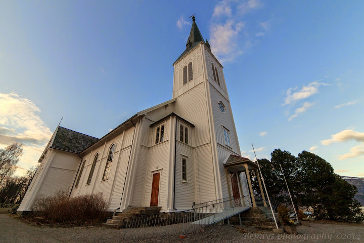 Scenes from Sortland, Norway by photographer Benny Høynes. This church is at Sortland city, and was finished in 1901, so it is 113 years old.