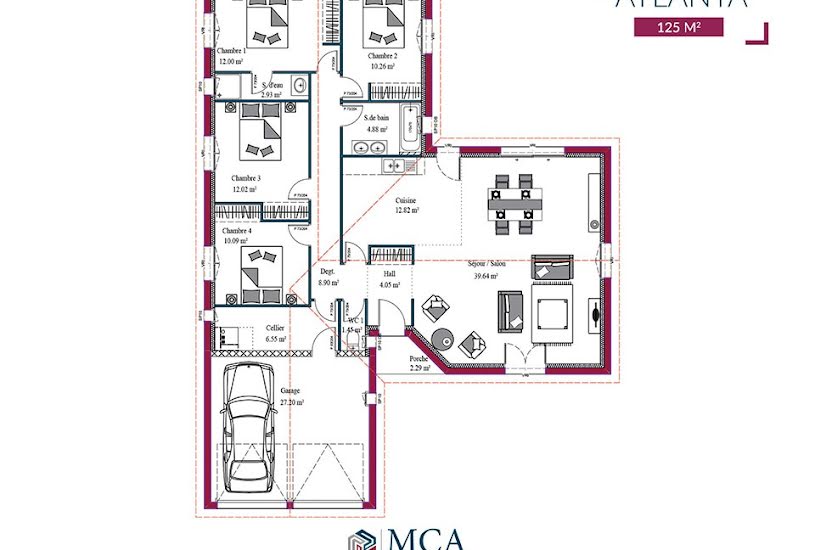  Vente Terrain + Maison - Terrain : 1 400m² - Maison : 100m² à Saint-Martin-d'Oney (40090) 