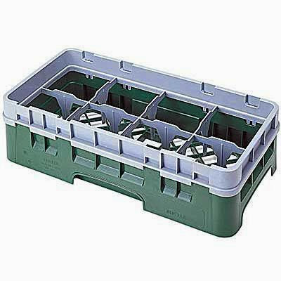  Cambro Camrack Half Size 8 Compartment Glass Rack, 19 3/4 x 10 x 5 5/8 inch -- 5 per case.