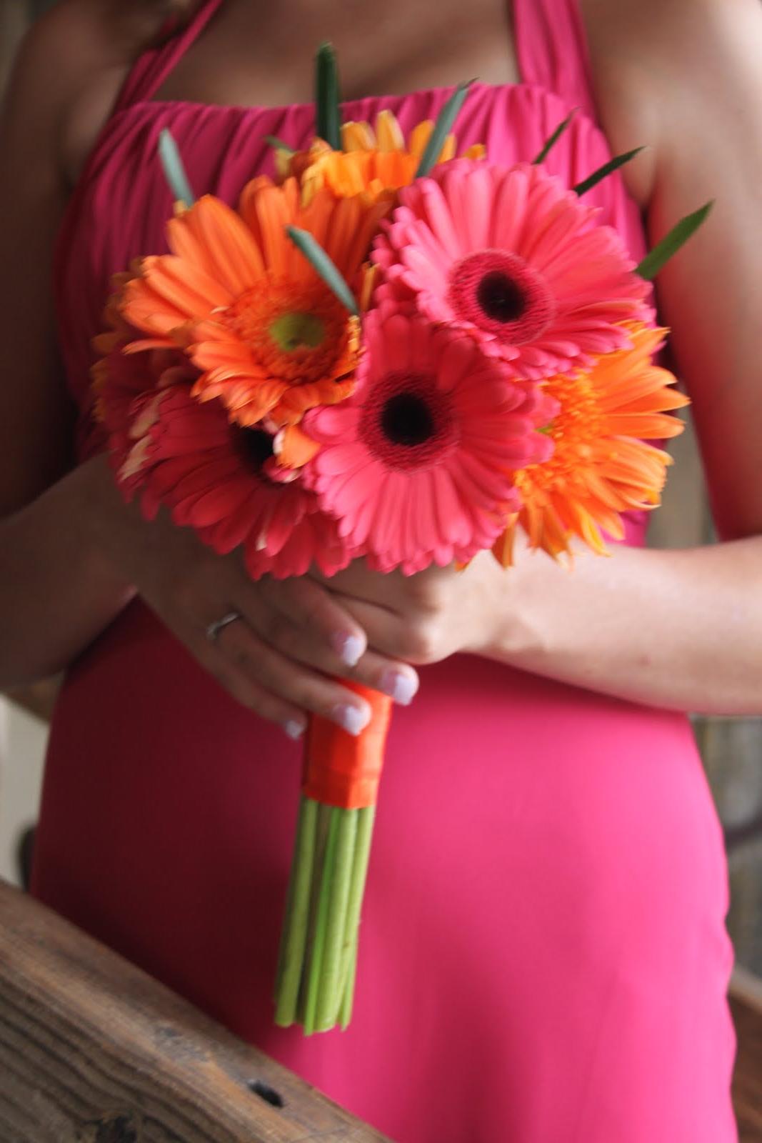 wedding orange gerber daisy