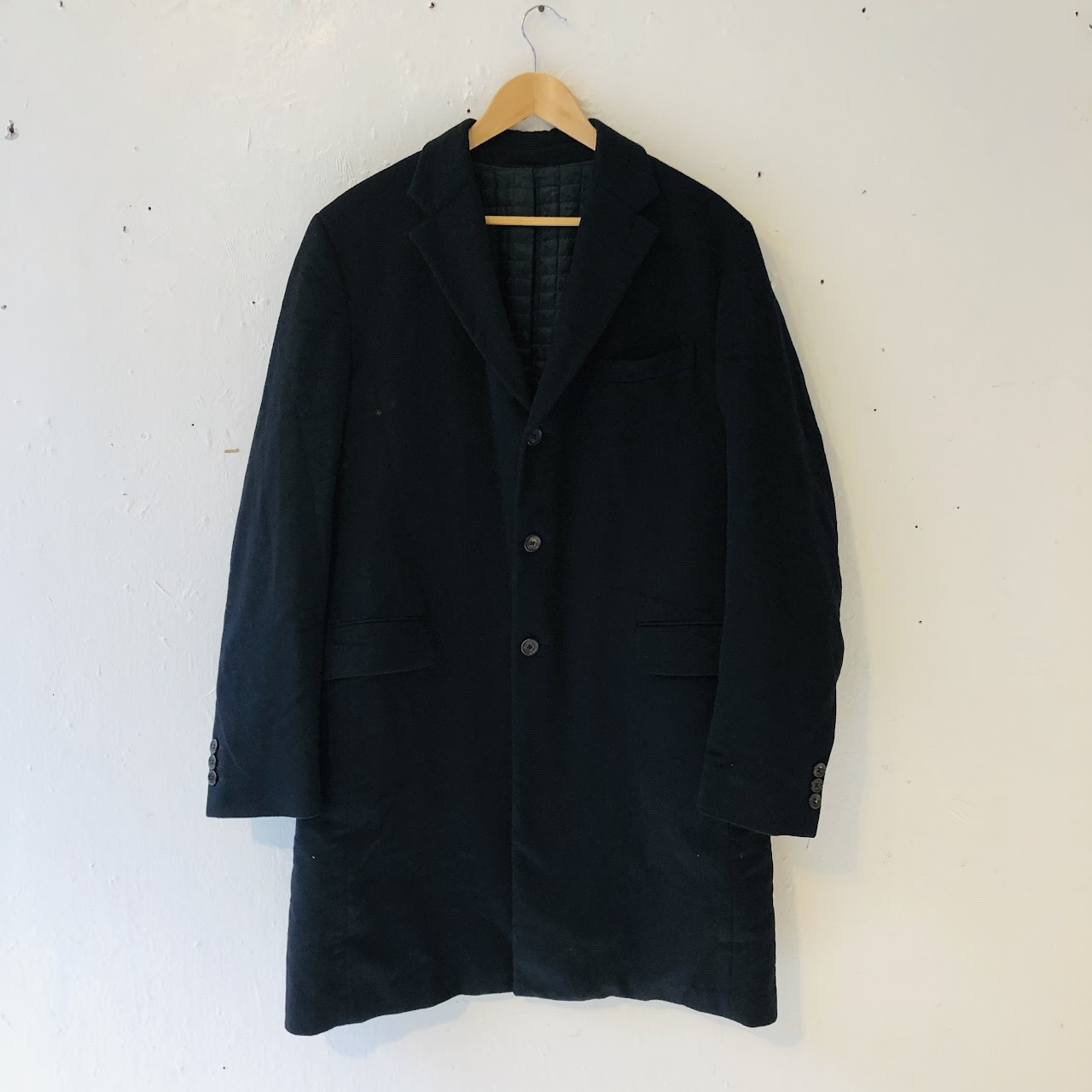 Prada Navy Blue Camel Hair Coat