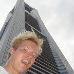 me in front of the yokohama landmark in Yokohama, Japan 