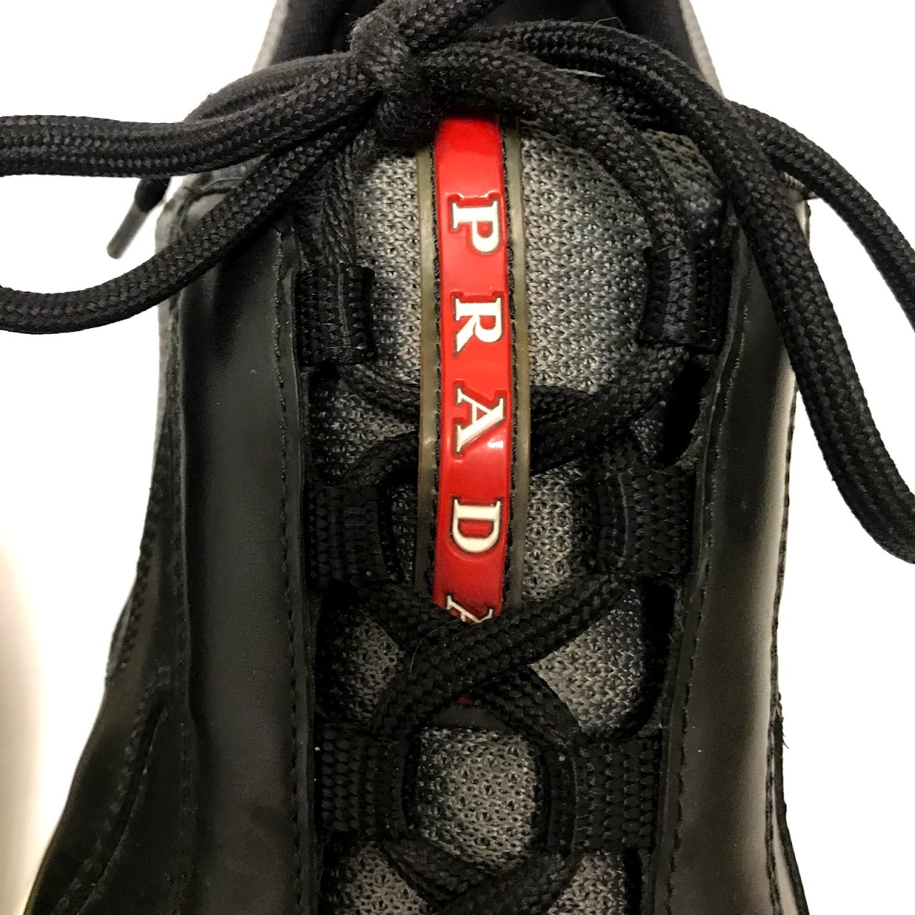 Prada Sport Black Leather Sneakers