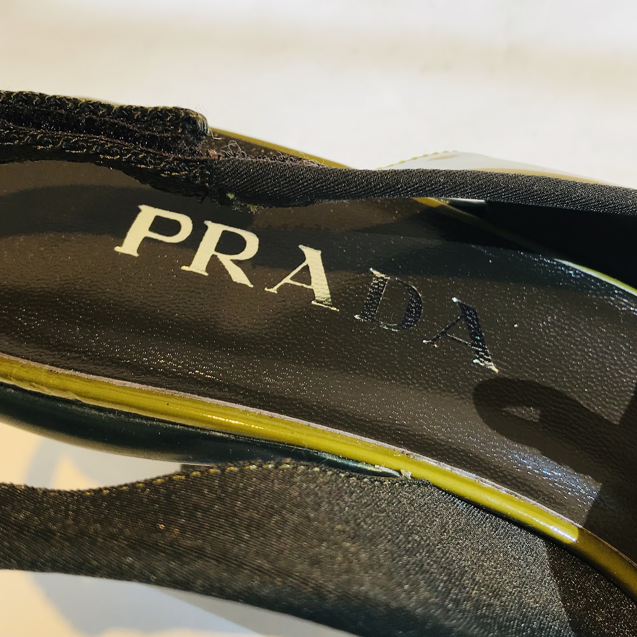 Prada NEW Patent Leather Slingback Pumps