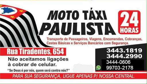 Moto Taxi Paulista, R. Tiradentes, 654 - Centro, Limeira - SP, 13480-082, Brasil, Txi, estado São Paulo