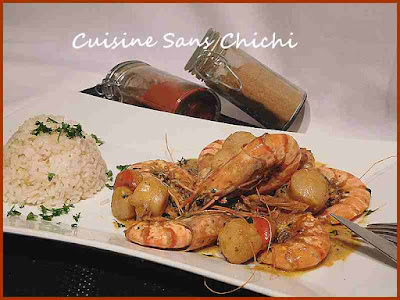 Gambas et noix de saint jacques poelées au curry