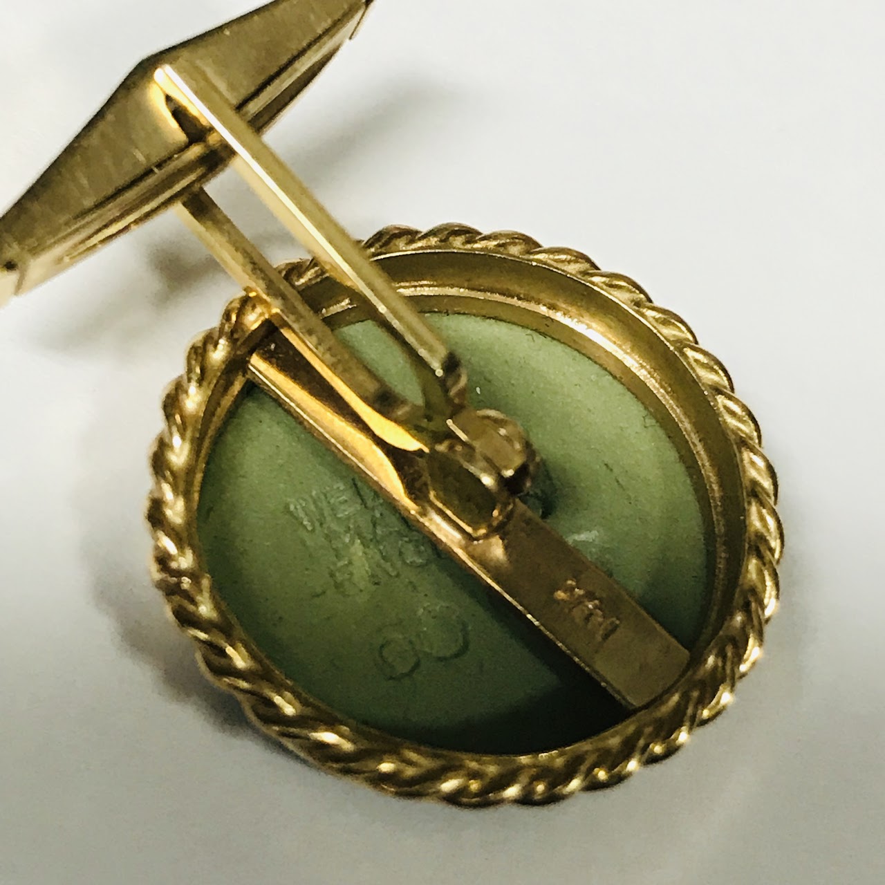 14K Gold-Rimmed Wedgwood Cufflinks