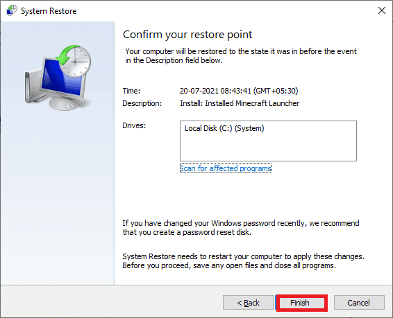 Fare clic su fine.  Risolto il problema con il clic destro della barra delle applicazioni non funzionante