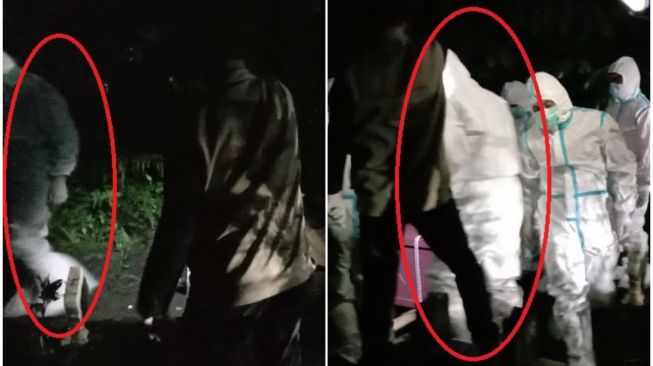 Viral Sosok Misterius Ikut Bantu Tim Makamkan Jenazah Covid-19 Malam-malam