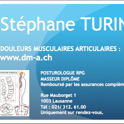 Massages Lausanne Stéphane Turin Masseur - Posturologue RPG - Agréé ASCA - RME logo